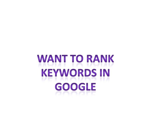 Want to rank Keywords in google
